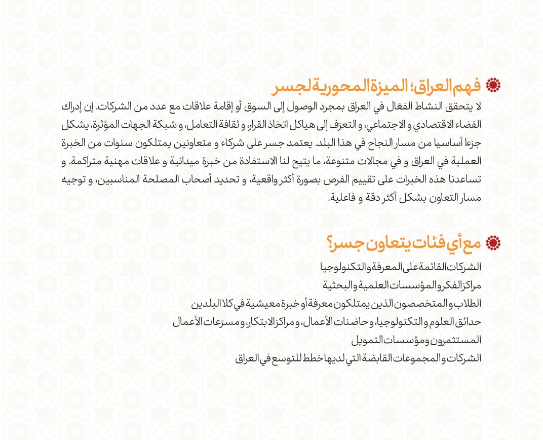 الحضور الميداني في العراق ومجموعات التعاون